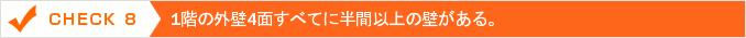 1階の外壁4面すべてに半間以上の壁がある